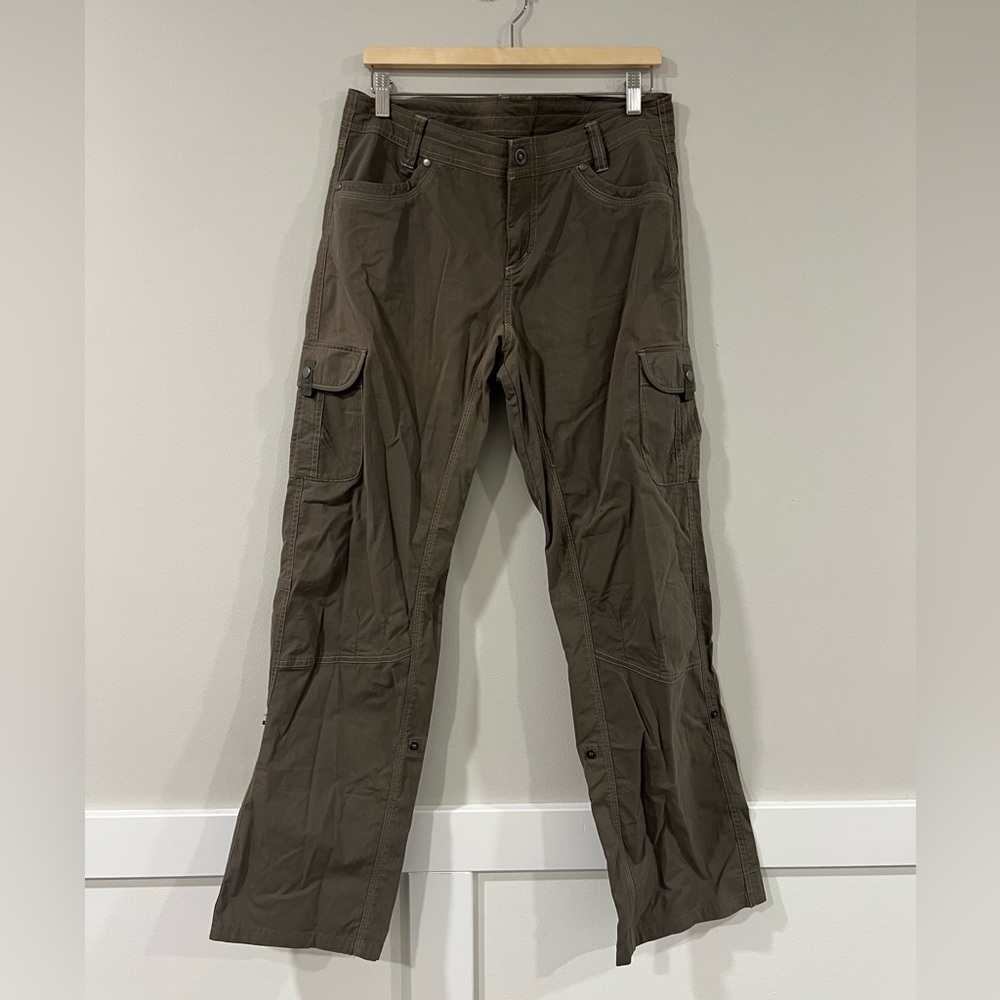 KÜHL Brown Cargo Pants Women’s Size 12 Reg Outdoor Hiking Utility Roll Tab
